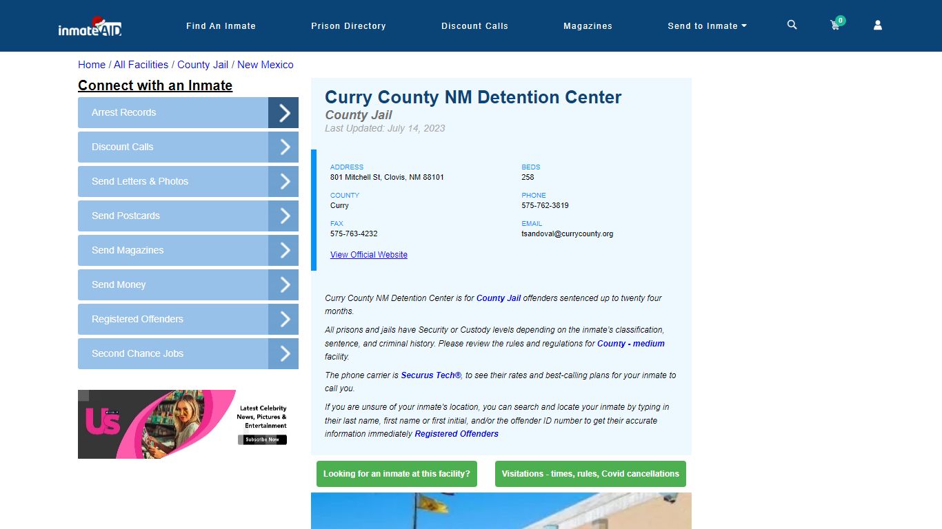 Curry County NM Detention Center - Inmate Locator - Clovis, NM