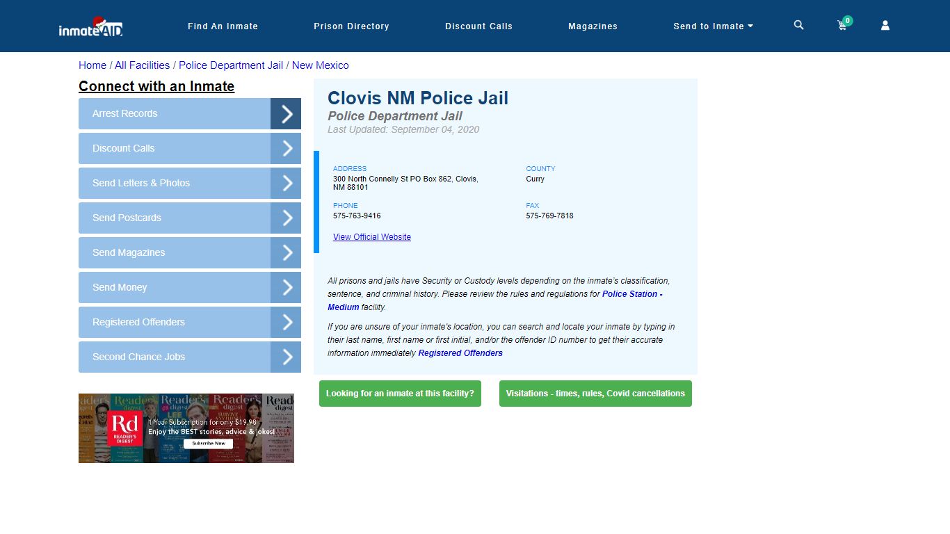 Clovis NM Police Jail & Inmate Search - Clovis, NM